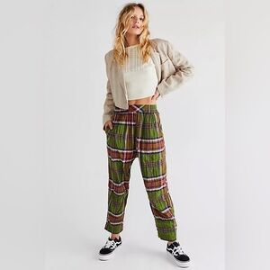 Free People Preppy Plaid Pullon Pants Size Small
